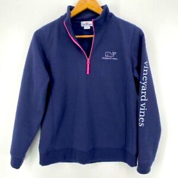 navy blue & pink vineyard vines quarter zip size L - Picture 1 of 1